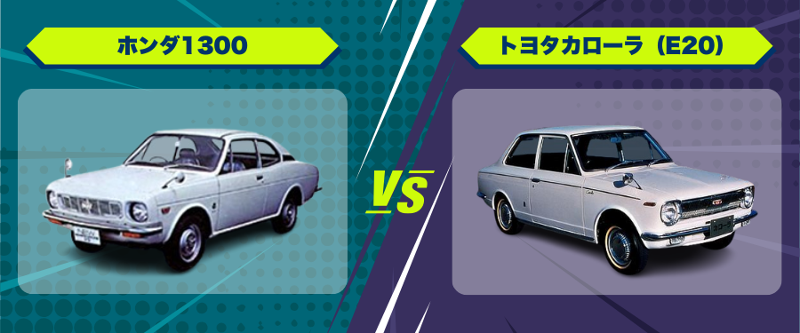 車種比較_ホンダ1300_トヨタカローラ（E20）